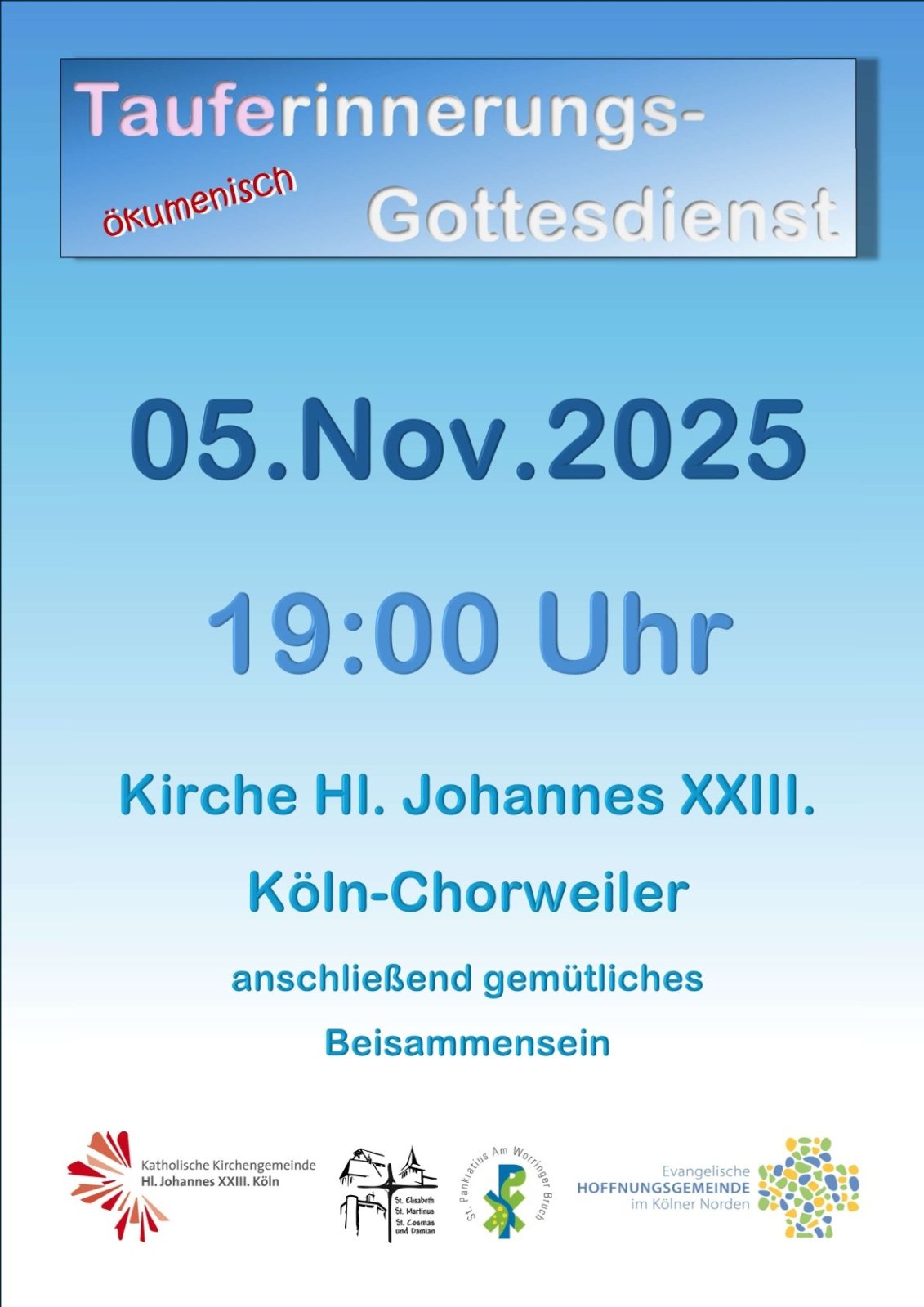 Plakat TauferinnerungsGoDi 05.11.2025 Plakat TauferinnerungsGoDi 05.11.2025